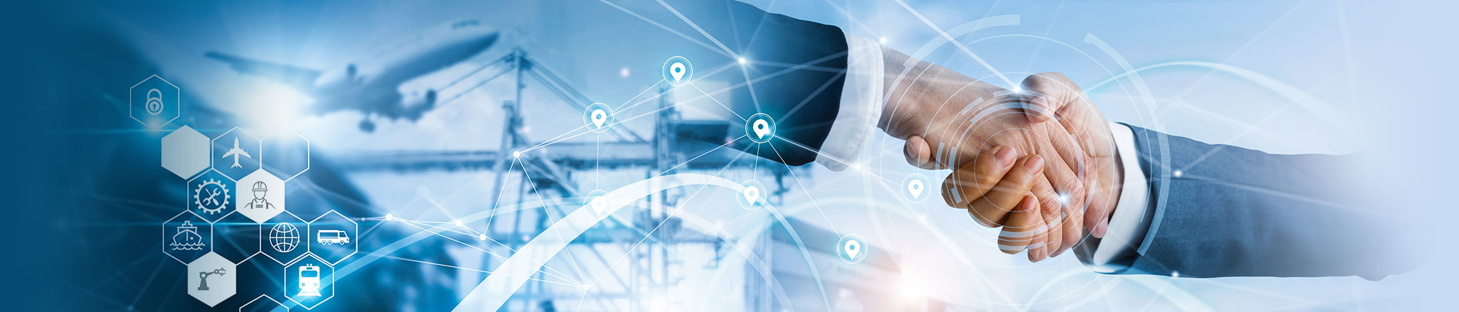 Handshake symbolizing global partnership network for distributing CLiQ SwissTech additives